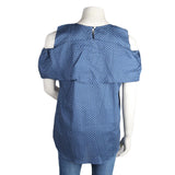 Women's Cut Out Shoulder Top - Navy Blue - Navy/Blue - test-store-for-chase-value