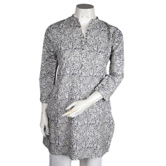 Women's Printed Cotton Kurti - Grey - test-store-for-chase-value