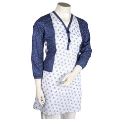 Women's Printed Cotton Kurti - Blue - test-store-for-chase-value