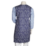 Women's Printed Cotton Kurti - Navy Blue - Navy/Blue - test-store-for-chase-value