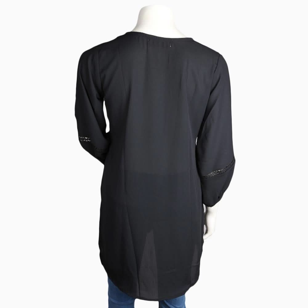Women's Chiffon Net Top - Black - test-store-for-chase-value