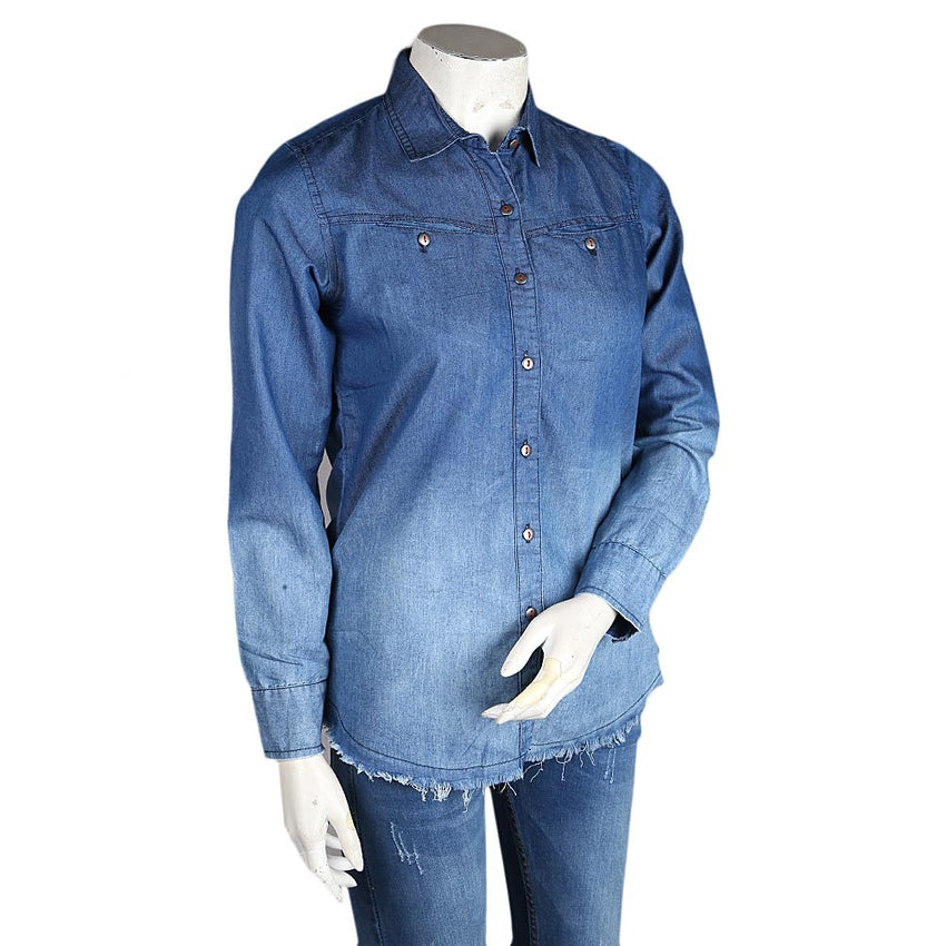 Women's Denim Shirt - Blue - test-store-for-chase-value