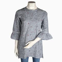 Women's Printed Casual Shirt - Grey - test-store-for-chase-value