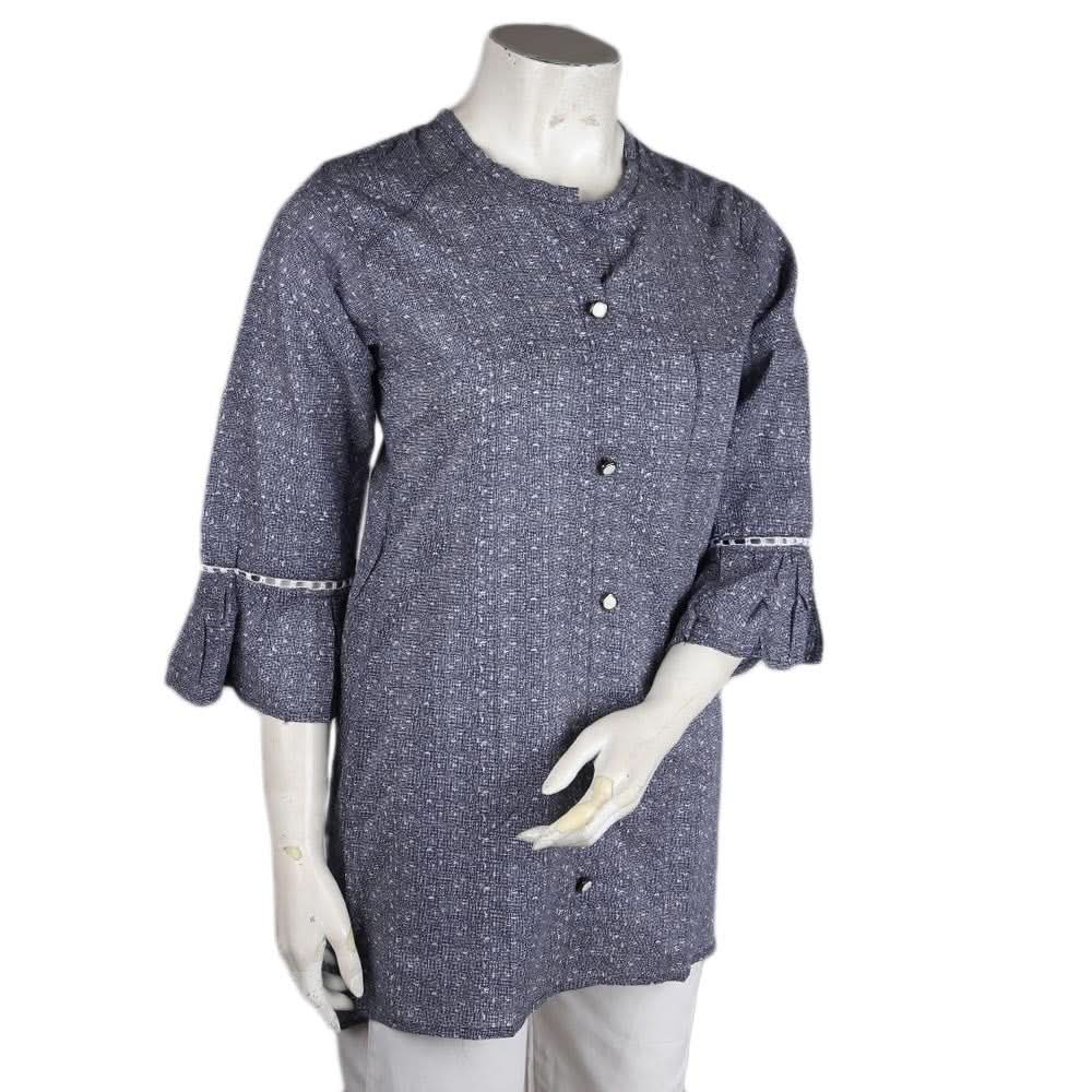 Women's Printed Casual Shirt - Grey - test-store-for-chase-value