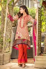 Iraar Floral Embroidered Cambric Suit - 3B - test-store-for-chase-value