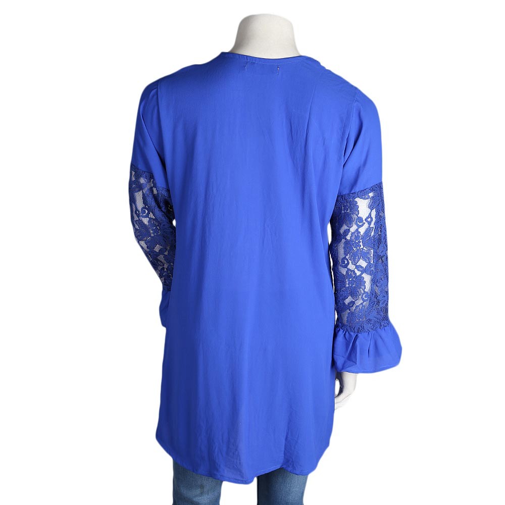 Women's Pleated Western Top - Blue - test-store-for-chase-value