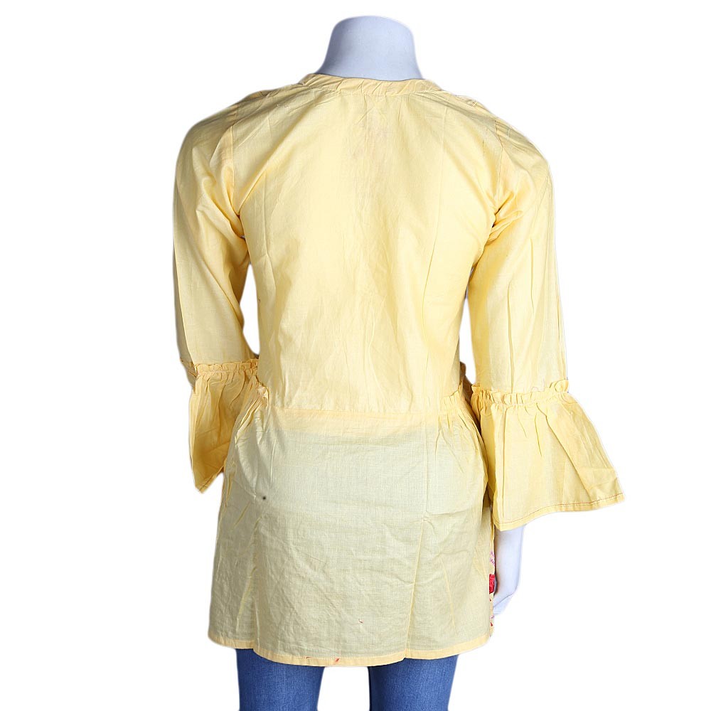 Women's Embroidered Jhabla - Yellow - test-store-for-chase-value