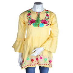 Women's Embroidered Jhabla - Yellow - test-store-for-chase-value