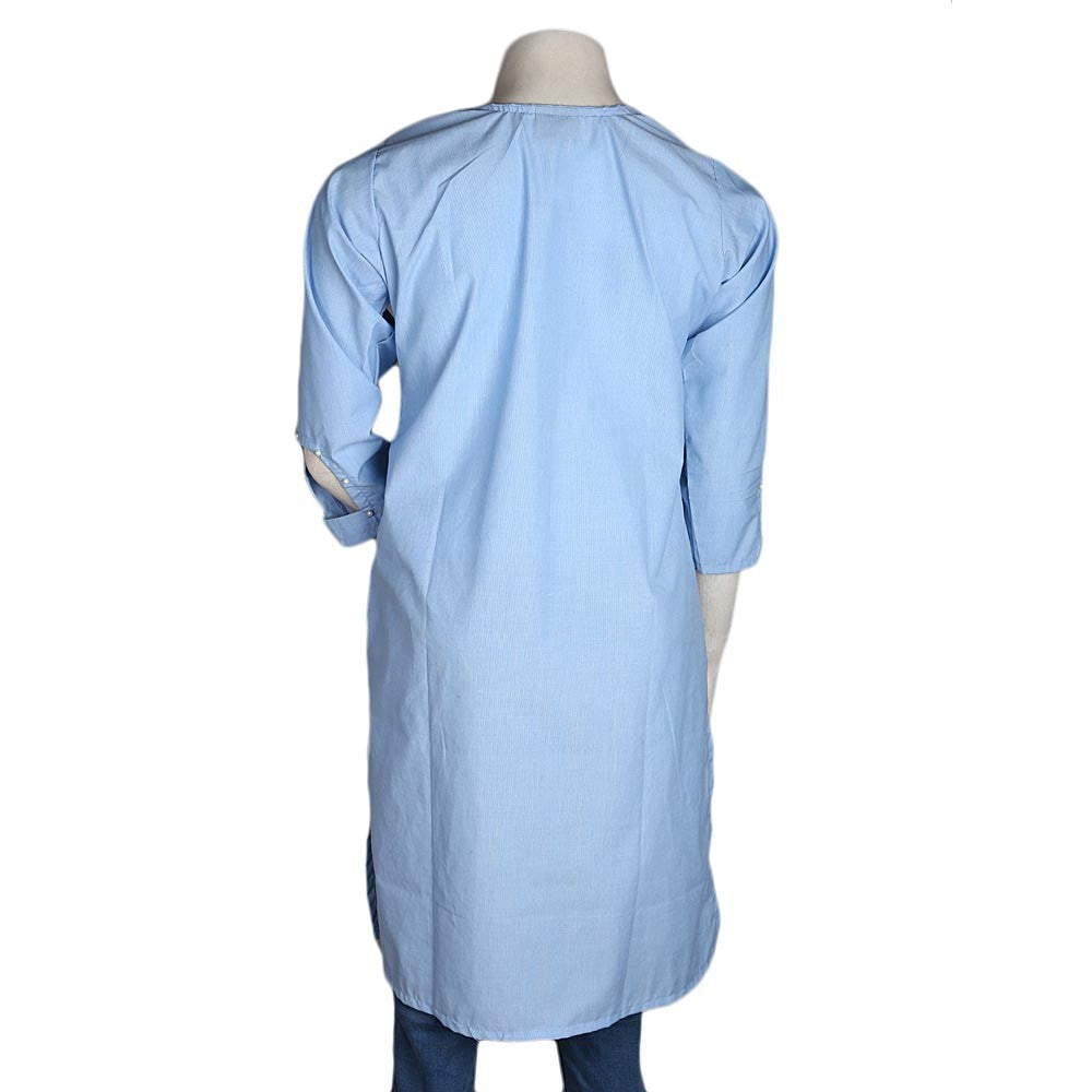 Women's Flower Kurti - Light Blue - test-store-for-chase-value