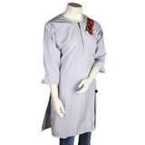 Women's Flower Kurti - Light Grey - test-store-for-chase-value