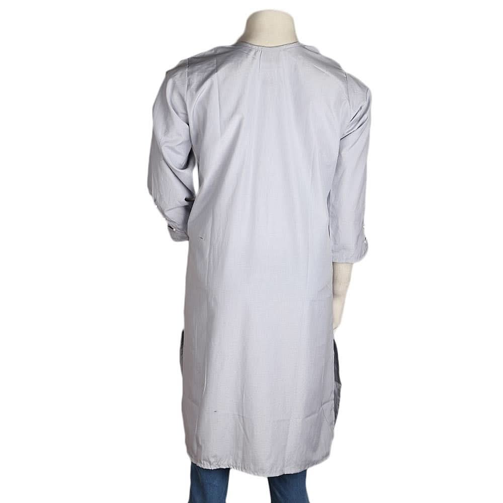 Women's Flower Kurti - Light Grey - test-store-for-chase-value