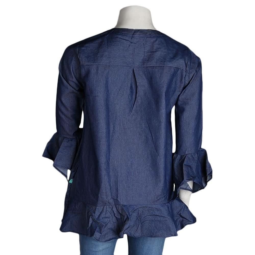 Women's Denim Top - Navy Blue - Navy/Blue - test-store-for-chase-value