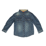 Boys Full Sleeves Denim Shirt - Dark Blue - test-store-for-chase-value