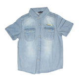 Boys Half Sleeves Denim Shirt - Light Blue - test-store-for-chase-value
