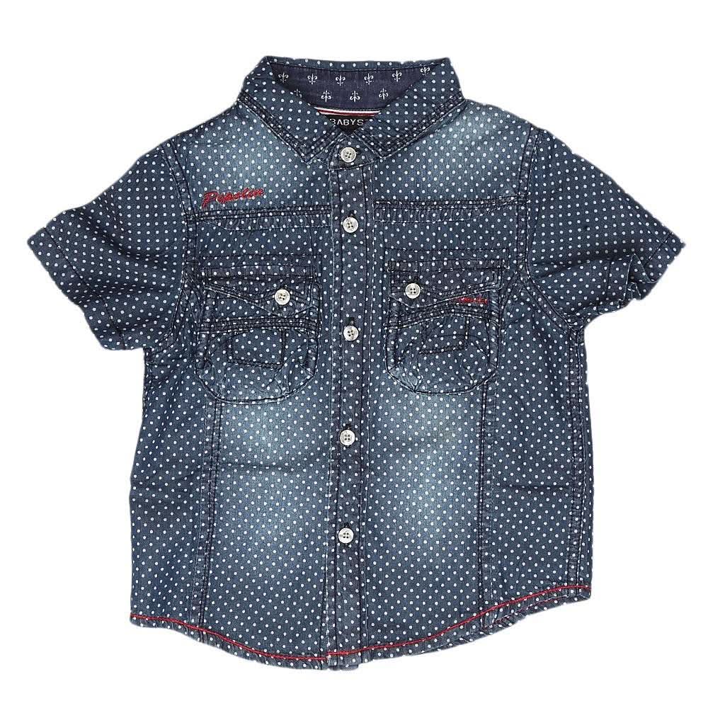 Boys Half Sleeves Denim Shirt - Blue - test-store-for-chase-value