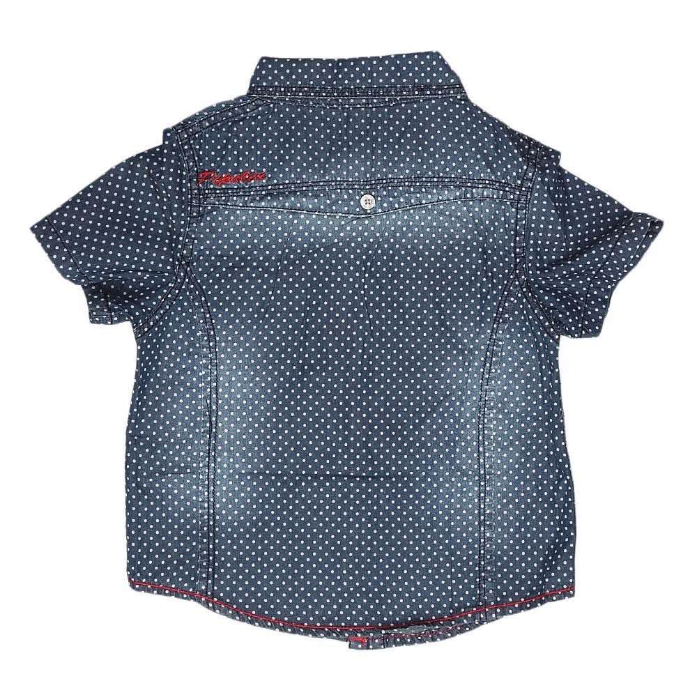 Boys Half Sleeves Denim Shirt - Blue - test-store-for-chase-value