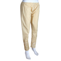 Women's Embroidered Cutwork Trouser - Golden - test-store-for-chase-value