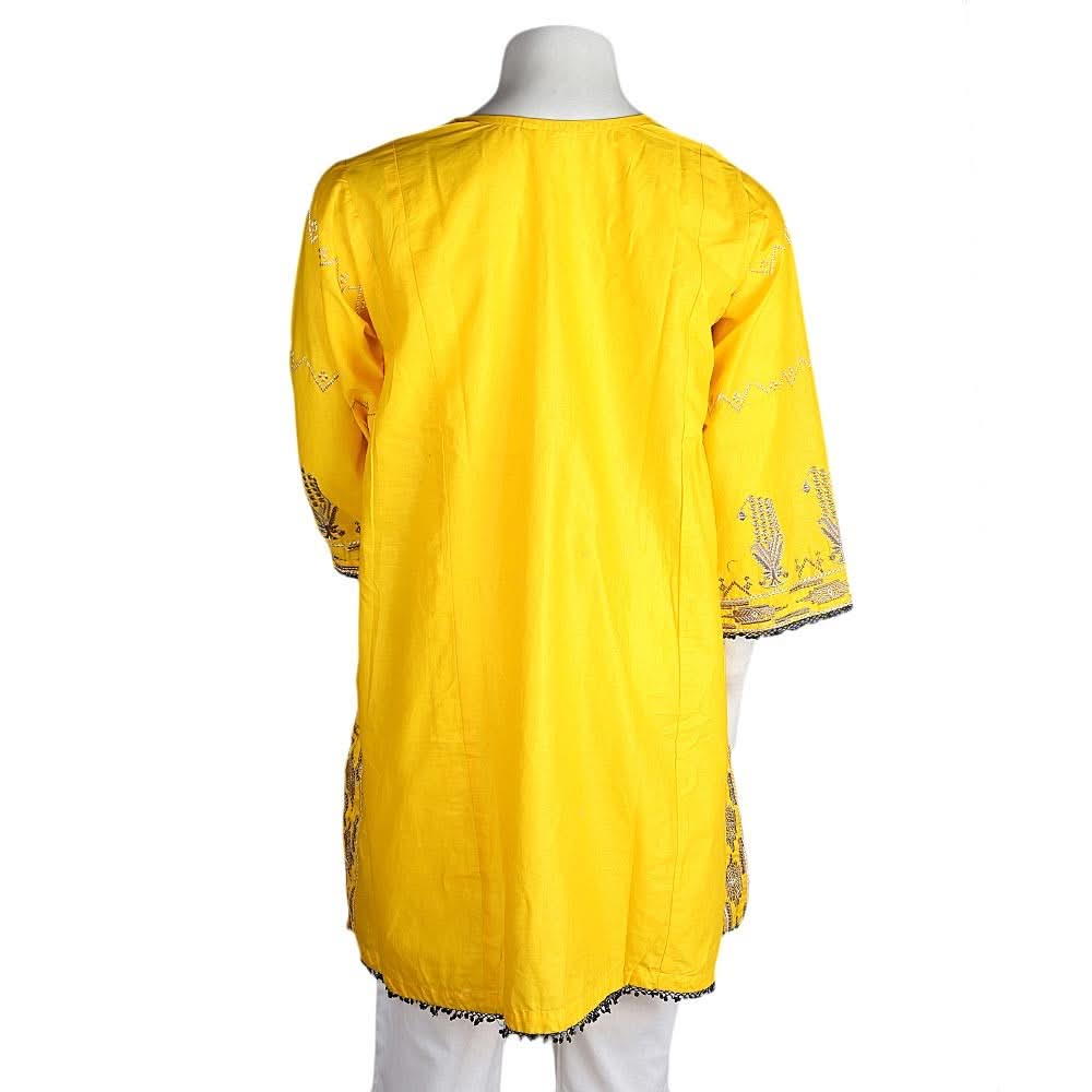 Women's Embroidered Jhabla - Yellow - test-store-for-chase-value