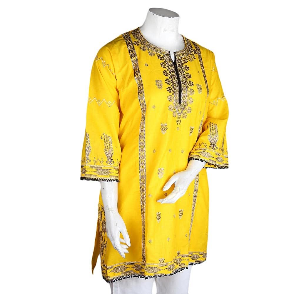 Women's Embroidered Jhabla - Yellow - test-store-for-chase-value