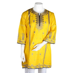 Women's Embroidered Jhabla - Yellow - test-store-for-chase-value