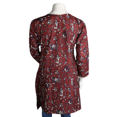Women's Printed Kurti - Dark Brown - test-store-for-chase-value
