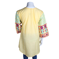 Women's Embroidered Top - Yellow - test-store-for-chase-value