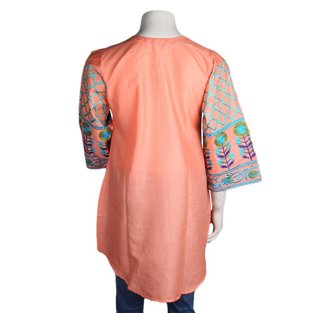 Women's Embroidered Top - Peach - test-store-for-chase-value