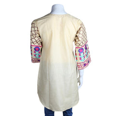 Women's Embroidered Top - Beige - test-store-for-chase-value