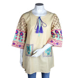 Women's Embroidered Top - Beige - test-store-for-chase-value