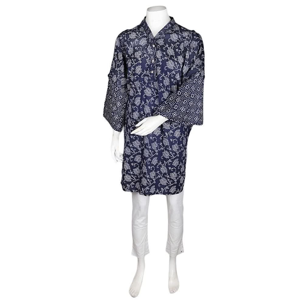 Women's Printed 2 Pcs lawn Suit - Navy Blue - Navy/Blue - test-store-for-chase-value
