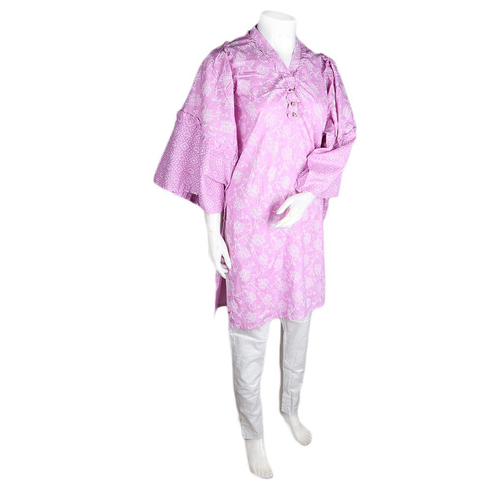 Women's Printed 2 Pcs lawn Suit - Light Purple - test-store-for-chase-value