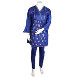 Women's Embroidered 2 Pcs Cotton Suit - Navy-Blue - Navy/Blue - test-store-for-chase-value