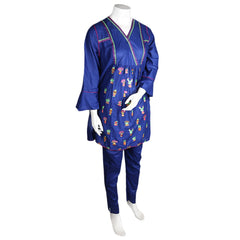Women's Embroidered 2 Pcs Cotton Suit - Navy-Blue - Navy/Blue - test-store-for-chase-value