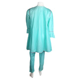 Women's Embroidered 2 Pcs Cotton Suit - Cyan - test-store-for-chase-value