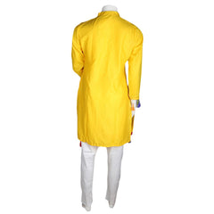Women's Embroidered 2 Pcs Cotton Suit - Yellow - test-store-for-chase-value