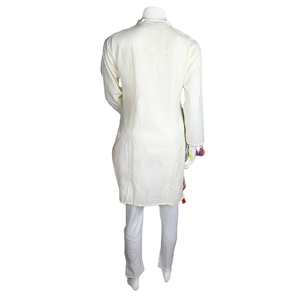 Women's Embroidered 2 Pcs Cotton Suit - Fawn - test-store-for-chase-value