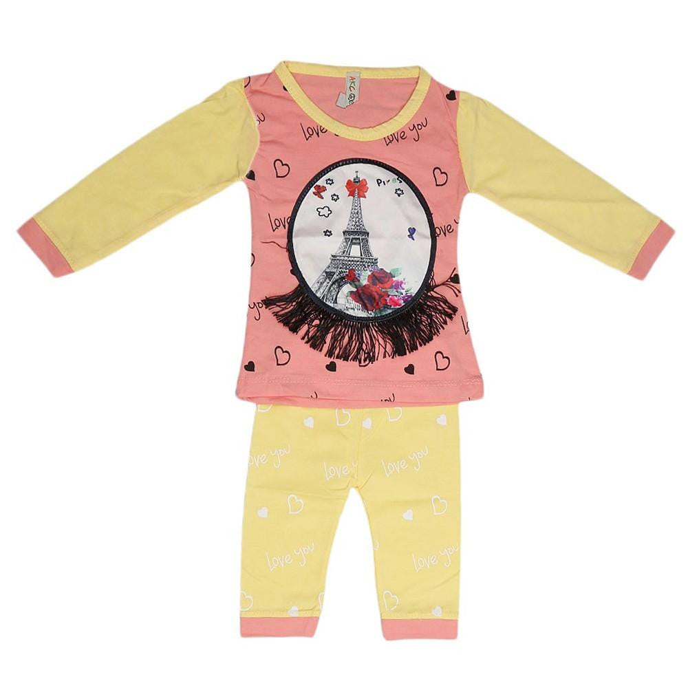 Newborn Girls Printed Suit - Peach - test-store-for-chase-value