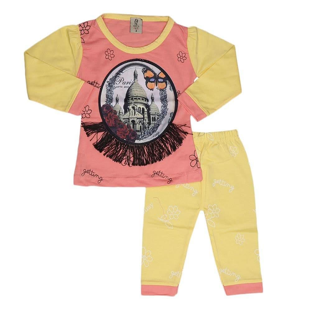 Newborn Girls Printed Suit - Peach - test-store-for-chase-value