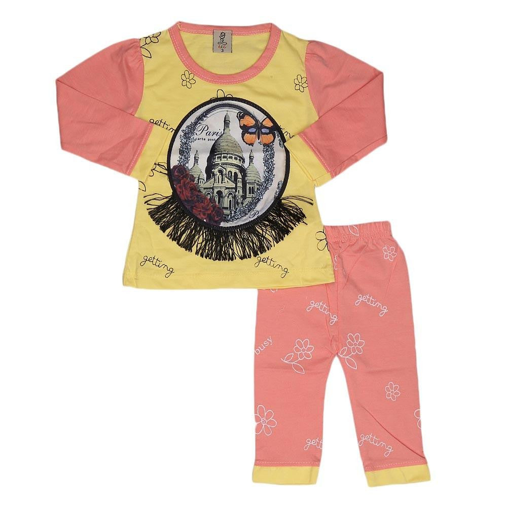 Newborn Girls Printed Suit - Yellow - test-store-for-chase-value