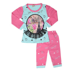 Newborn Girls Printed Suit - Cyan - test-store-for-chase-value