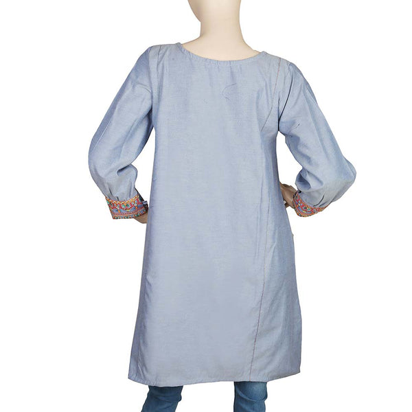Women's Embroidered Kurti -Steel-Blue, Women, Ready Kurtis, Chase Value, Chase Value