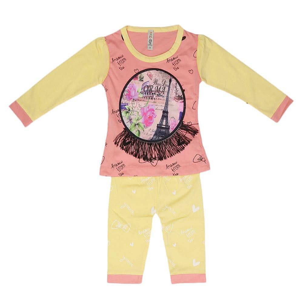 Newborn Girls Printed Suit - Peach - test-store-for-chase-value