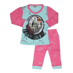 Newborn Girls Printed Suit - Cyan - test-store-for-chase-value