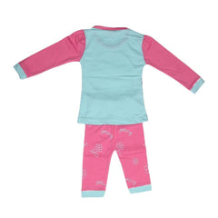 Newborn Girls Printed Suit - Cyan - test-store-for-chase-value