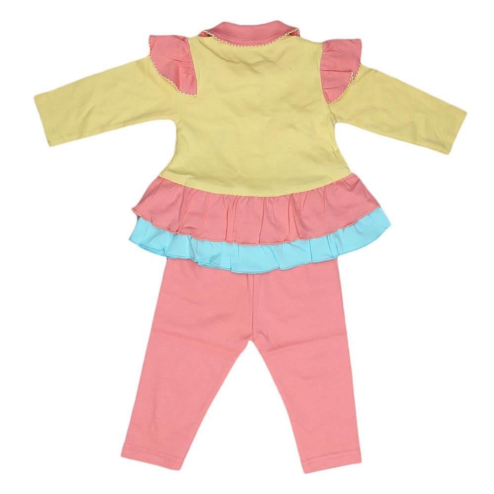 Newborn Girls Full Sleeves 3 Piece Suit - Yellow - test-store-for-chase-value