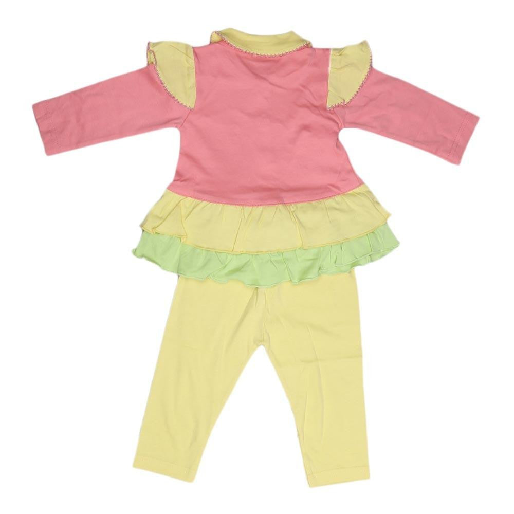 Newborn Girls Full Sleeves 3 Piece Suit - Peach - test-store-for-chase-value
