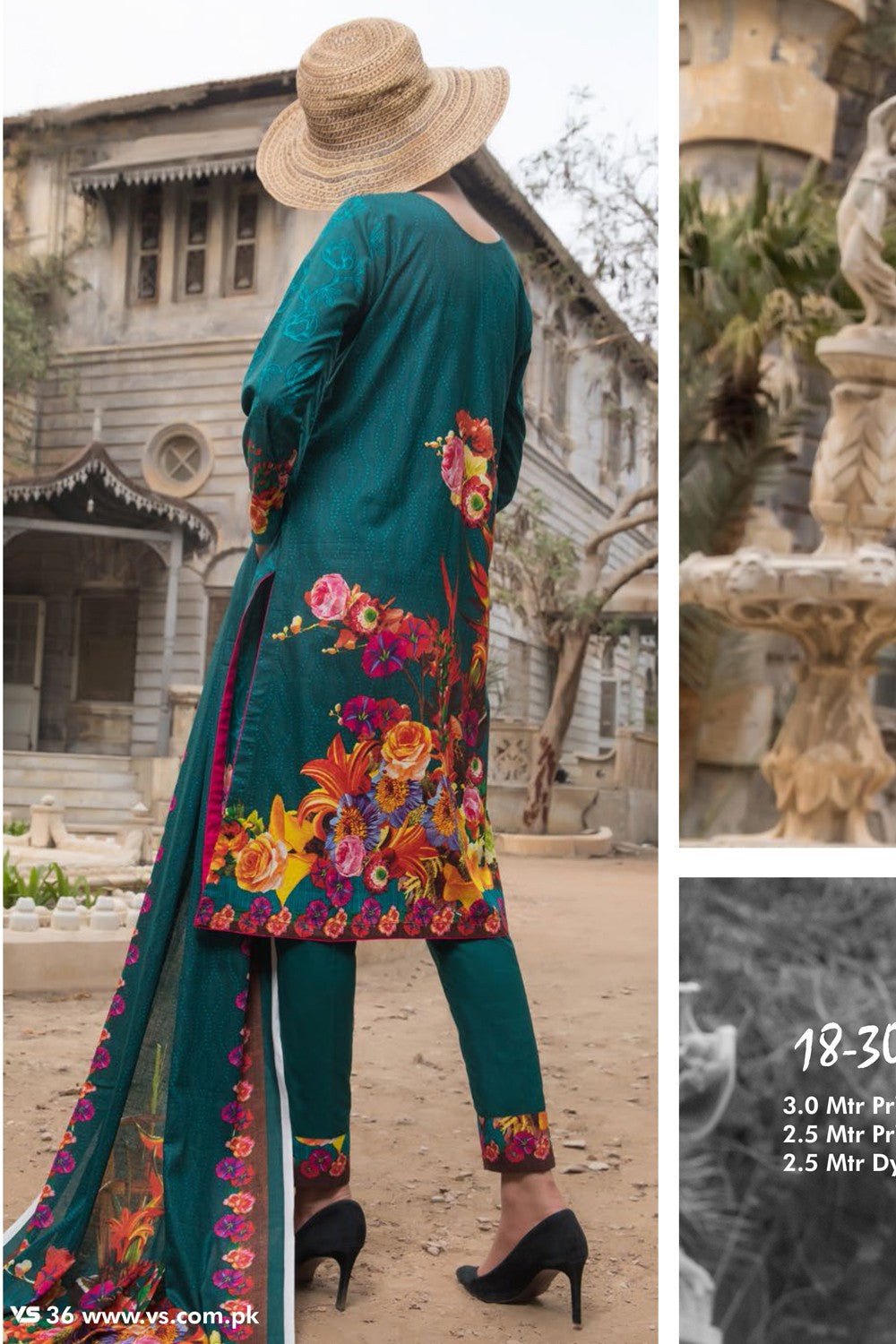 VS Printed Classic Cambric Cotton Suit-308A - test-store-for-chase-value