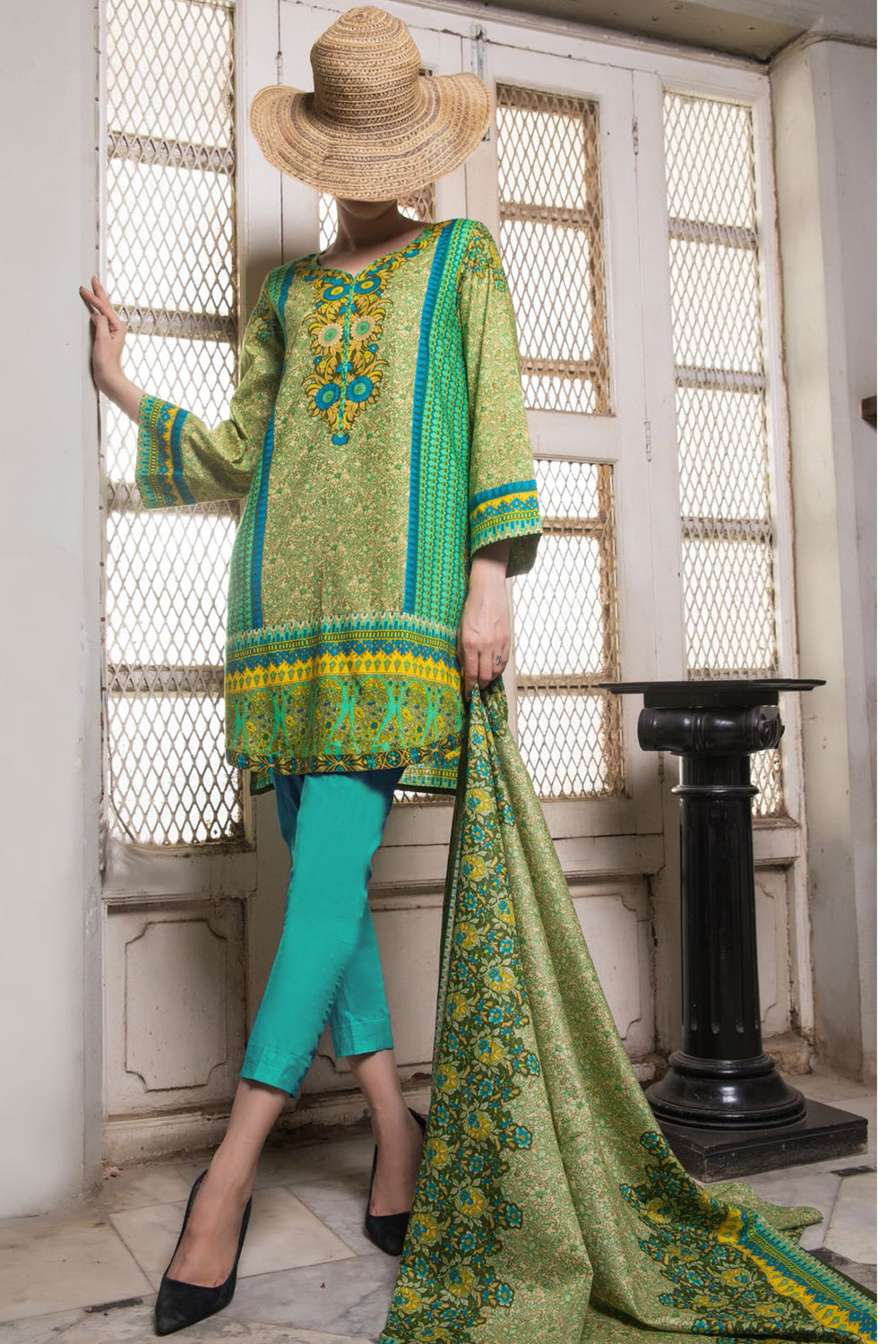 VS Printed Classic Cambric Cotton Suit-303B - test-store-for-chase-value