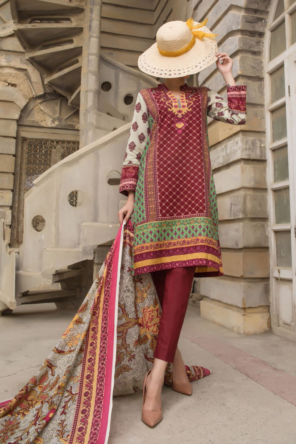 VS Printed Classic Cambric Cotton Suit-307B - test-store-for-chase-value