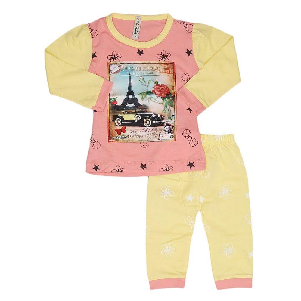 Newborn Girls Printed Suit - Peach - test-store-for-chase-value